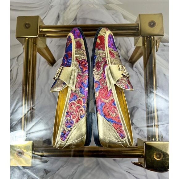 DOLCE & GABBANA Multicolor Jacquard Gold-Tone DG Logo Slip-On Loafers Si… - Picture 7 of 16